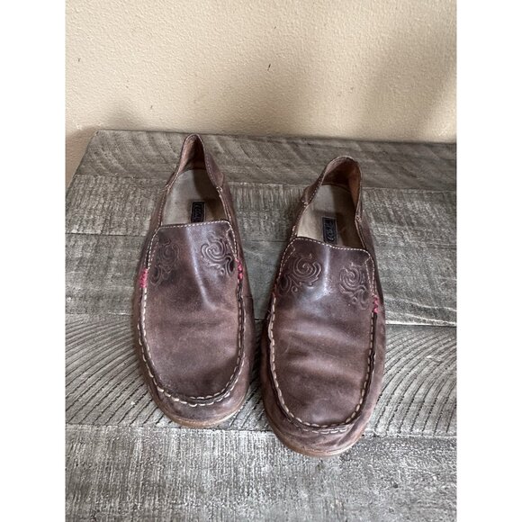 Olukai Womens Nohea Nubuck Brown Leather Slip-On Loafer Shoes US 7.5 - Picture 2 of 4